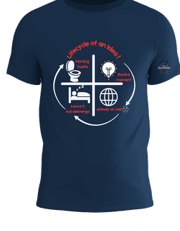 Navy Blue Cotton Printed Regular T-Shirt For Men & Women 2