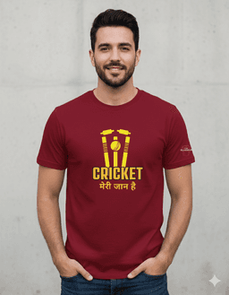 Maroon Cotton Printed Regular T-Shirt For Men & Women 1