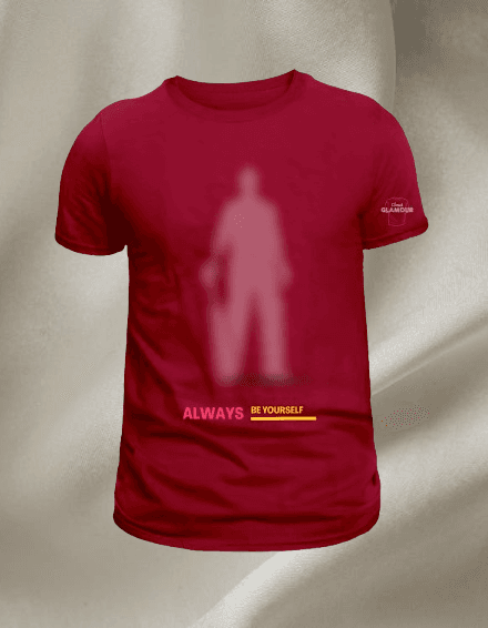Maroon Cotton Printed Regular T-Shirt For Men & Women