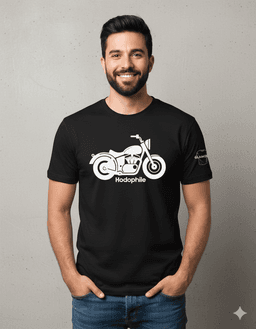 Black Cotton Printed Regular T-Shirt For Men & Women 1